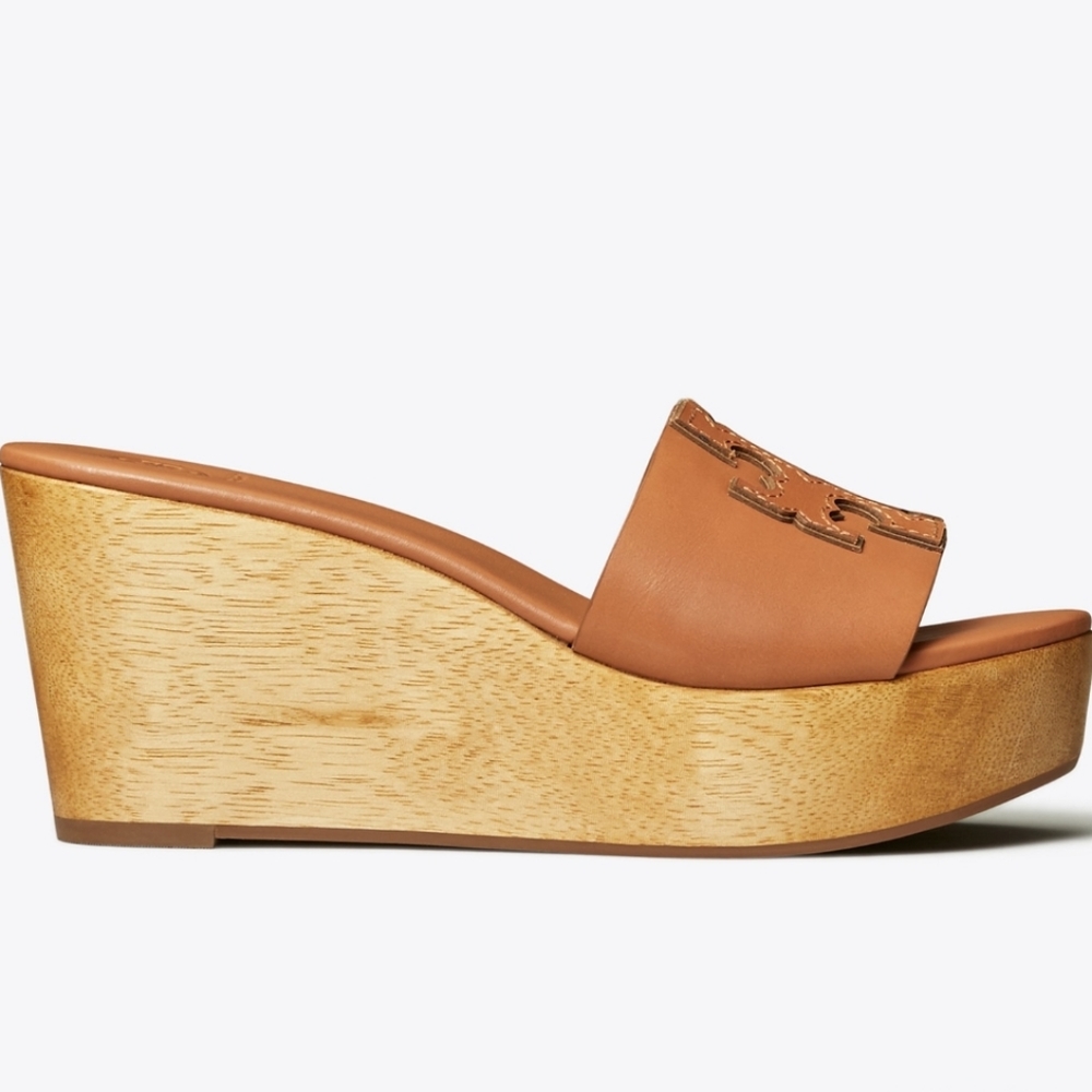 EUC Tory Burch Tan Wedges in box - Picture 4 of 13